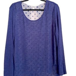 Charming Charlie Polka Dot top size L
